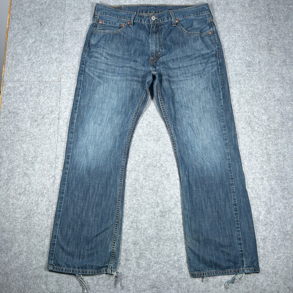Levi's denim jeans Men 36x30 Blue 527 Slim Bootcut Distressed Y2K Workwear